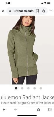Chaqueta Lululemon Radiant II Olive Gimnasio Crossfit Correr Mujer’s Talla 6 Foto 1 de 4