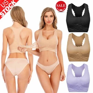 Women's Sport Bras Seamless Wire-free Bra Fitness Yoga Tops Vest Lace Underwear  - Picture 1 of 15