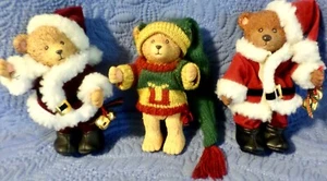 3 Vintage Russ Teddy Town Teddybär Puppe Figuren 5" Weihnachtsdeko EX - Bild 1 von 7