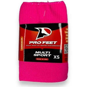 Pro Feet Multi Sport Kids Performance Size XS Lightweight 1 Pair Neon Pink - Picture 1 of 2