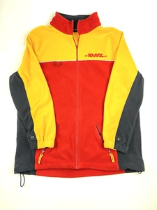 Vintage DHL Full Zip Fleece Jacket Sweater Size XL Multicolor Color Block - Picture 1 of 12