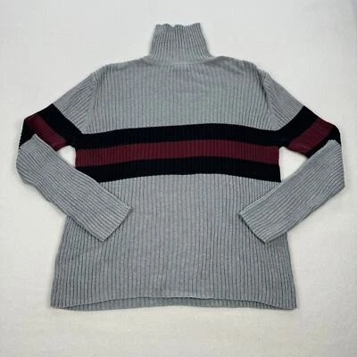 Suéter Cherokee XL De Colección Gris Negro Rayas Algodón Acanalado Cuello Alto Australia Foto 1 de 4