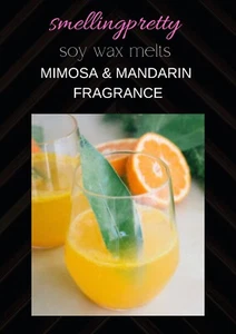 10 MIMOSA & MANDARIN Highly Scented Soy Wax Melt Pods 40hrs Burn Time Each - Picture 1 of 4