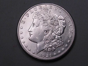 AU/UNC 1921-S Silver MORGAN Dollar. #20 - Picture 1 of 5