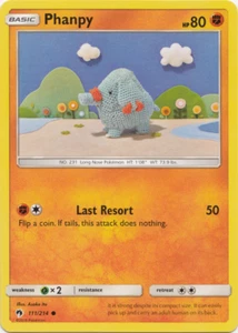 Phanphy 111/214 Lost Thunder Pokemon TCg Common - Picture 1 of 2
