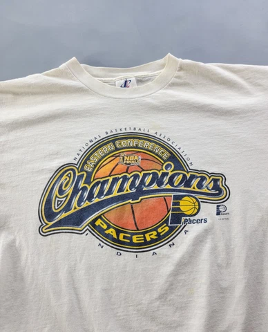 Vintage Indiana Pacers NBA Finals 2000 White Cotton T-shirt Logo Athletic XL Cover