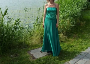 Langes festliches Kleid, Gr. 36, Vera Mont hochwertig sehr schön, Pailetten - Bild 1 von 10