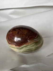 Stone Paperweight Lime Green & Amber Stone Paper Weight 4” Long - Picture 1 of 10
