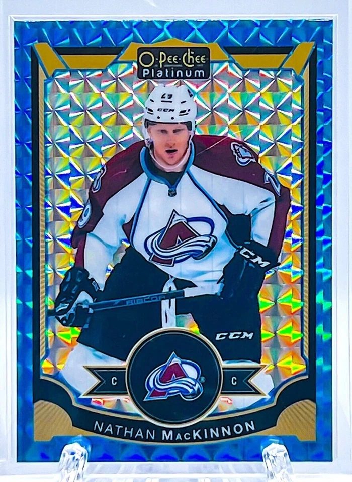 2015/16 O Pee Chee Platinum Nathan Mackinnon Blue Cubes #/75 Colorado Avalanche - Image 1 of 1