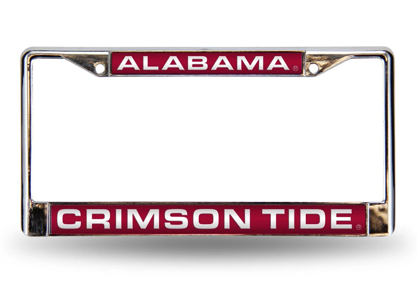 Rico Tag Alabama Crimson Tide Domed Chrome Licensed Plate Frame