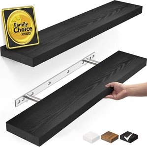 Schweberegal für Wand, 22,5" Wandregale rustikale Holzregale für Badezimmer, - Bild 1 von 11