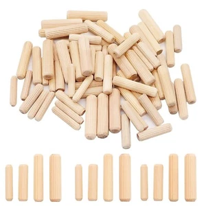 Dowels 6mm / 8mm / 10mm Wooden Birchwood Chamfered Fluted Pin Wood DIY - BOX - Picture 1 of 5