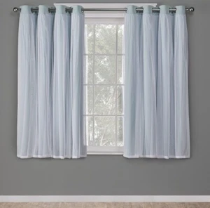 Exclusive Home curtains 52x63, Aqua - Picture 1 of 4