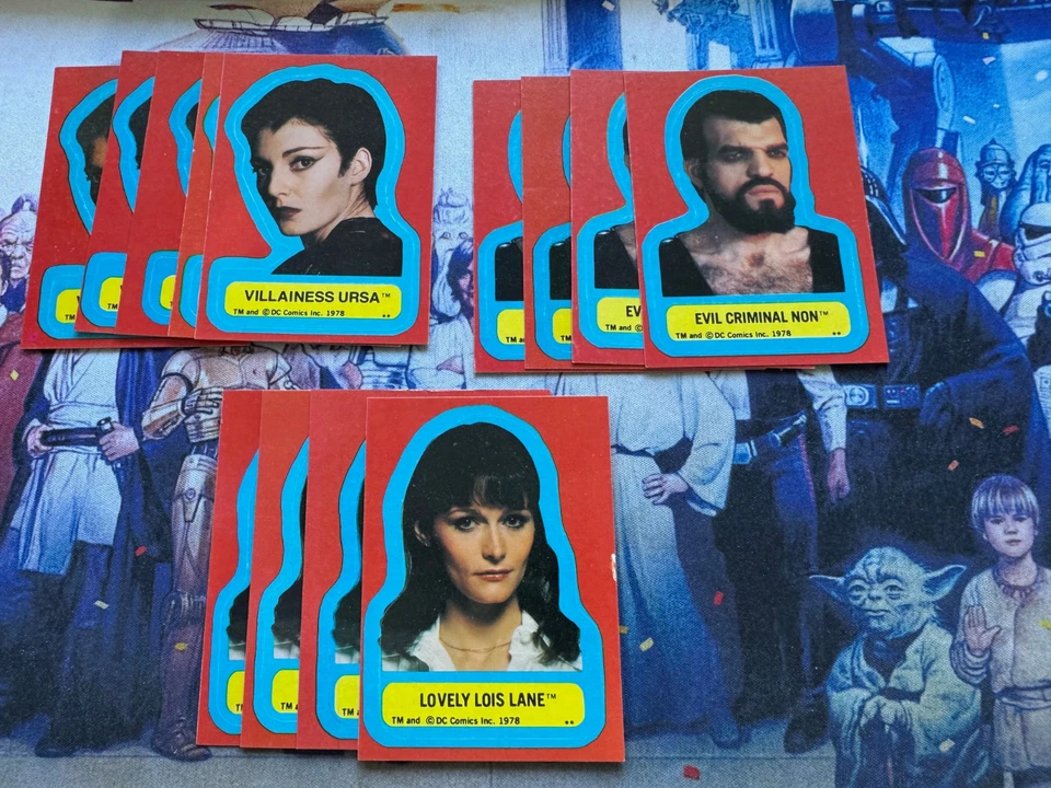 Superman The Movie S2 - 13 Sticker Card LOT - 1978 Topps - EX+ Foto 1 de 1