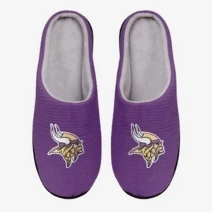 FOCO NFL Men's NFL Minnesota Vikings Big Logo Slippers Sz Small 7/8 NEW - Picture 1 of 7