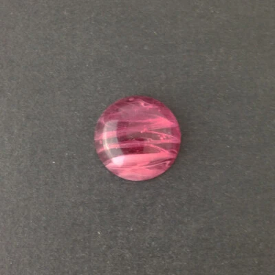 Cabujones de vidrio remolinado rosa y blanco vintage Japón 18 mm (2) cab099E Foto 1 de 2