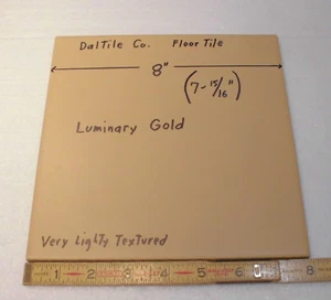 1 pc. Pale Yellow - Gold Color:  Daltile Co. Ceramic Floor Tile: 8" X 8"  NEW - Picture 1 of 13