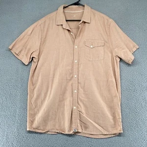Horny Toad Shirt Mens XL Short Sleeve Button Down Organic Cotton Sand Fretwork - Picture 1 of 12