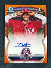 2023 Bowman Draft Chrome Prospect Auto Orange Wave Refractor /25 Elian Soto S592