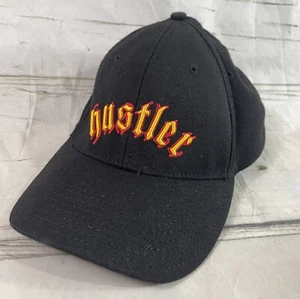 Vintage HustlerMagazine Hat Black - Embroidered Flames Baseball Cap - Picture 1 of 4