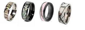 Titanium Camo Ring Camo Wedding Band - Picture 1 of 12