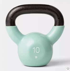 NEW 10LB Kettlebell Vinyl Coating Solid Iron Core 10 lbs All in Motion Free 📦 - Picture 1 of 2