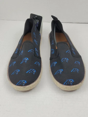 Forever NFL Women's Carolina Panthers Espadrille Canvas Shoes Size Medium (7-8) Cover