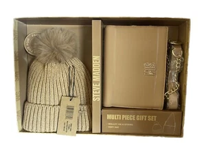 NWT Steve Madden Beige Boxed Set Wallet On A String & Knit Hat SMG-1500 $88 - Picture 1 of 8