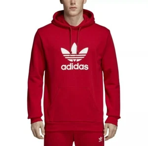 ADIDAS Trefoil Pullover Hoodie Size Medium #DX3614 RED Original Mens Trefoil New - Picture 1 of 5