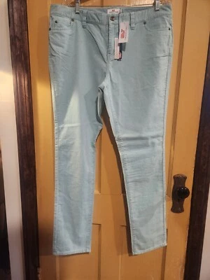 Vineyard Vines Corduroy Pants Womens 14 Green Stretch Flat Front Comfort  - Image 1 of 3