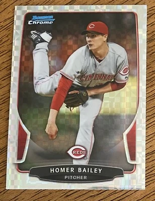 2013 Bowman Chrome Xfractor Refractor HOMER BAILEY #84 Reds  - Image 1 of 2