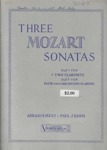 Three Mozart Sonatas Duet for Two Clarinets Arr. by Paul J. Dahm - Picture 1 of 2