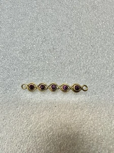 9k Victorian C Clasp Yellow Gold & Amyethst Infinity Twist Brooch 3.17 Gs TW - Picture 1 of 9