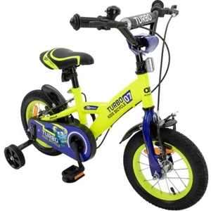 Kinderfahrrad Turbo 12 Zoll Kinder Fahrrad mit Stützräder gelb blau Miweba - Bild 1 von 17
