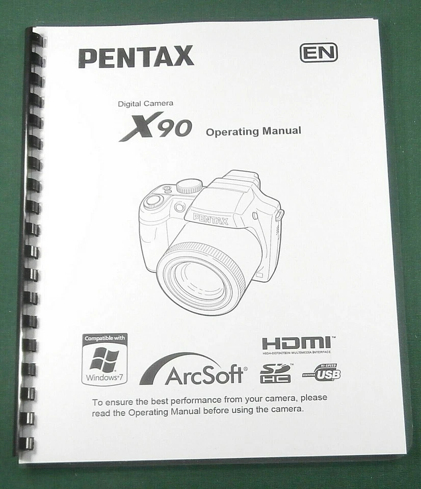 Pentax X90 Operating Manual: 272 Pages & Protective Covers! - Image 1 of 1