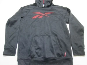 Reebok Youth Unisex Size M Hoodie Black Long Sleeve Pocket Logo Activewear - Picture 1 of 5