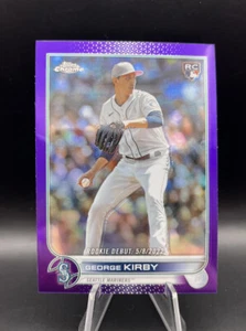2022 Topps Chrome Update George Kirby #USC101 Rookie Debut RC Purple Mariners - Picture 1 of 2