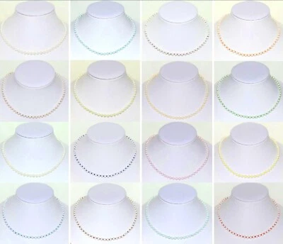 1x Kunst-Perlen Ø 6mm mit Glas Perlen Armband,Fußkettchen,Halskette 16-60 cm Neu - Bild 1 von 3