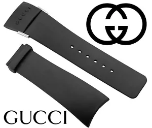 Cinturino in gomma nera I-GUCCI 26MM nuovo e autentico per digitale 114,2 Gucci 44mm - Foto 1 di 4