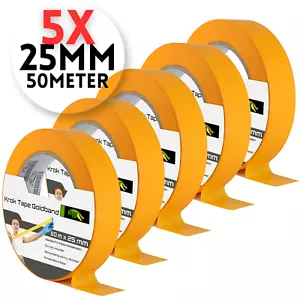 5 Rollen Goldband 25mm Malerkrepp Maler Klebeband Lackierer KFZ Kreppband 50m - Bild 1 von 6