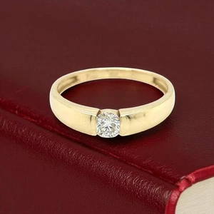 18k Yellow Gold IGI GIA Lab Grown 1.00 Ct Round size 6 Diamond Engagement Ring - Picture 1 of 14