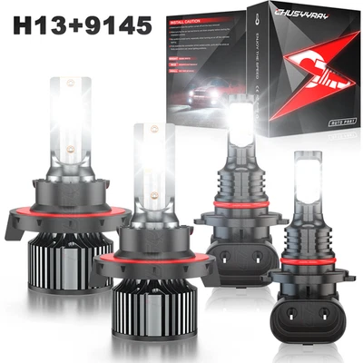 Combo 4x faros LED altos/bajos + bombillas antiniebla para Chrysler Aspen 6500K 2007-2009 Foto 1 de 4