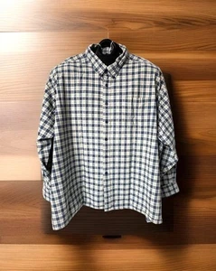 HB Harbor Bay blau hellbraun kariert kariertes langärmliges Button-Down-Hemd für Herren Größe 5XL - Bild 1 von 9