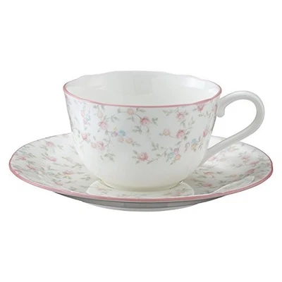 Noritake Cutie Rose Tasse et soucoupe 220cc micro-ondes - os Chine pour café - Photo 1/4