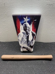Hand Held Cowbell Painted Photo of Salsa Singer And PR Flag Design TP#6 - Picture 1 of 6