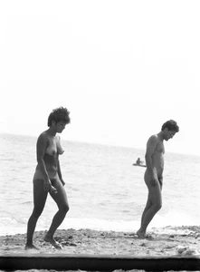 Akt Frau und Mann am Strand, Vintage Fine Art Negativ 70er Jahre - Bild 1 von 2
