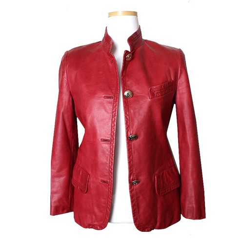 Gucci Giacca di pelle rossa 44 75630646