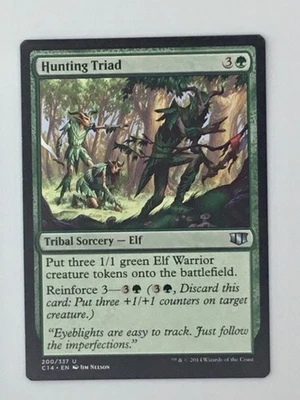 MTG Hunting Triad Tribal Sorcery Elf 200/337 Commander 2014 Nelson Wizards Coast - Image 1 of 4