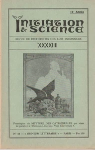 INITIATION UND WISSENSCHAFT. Nr.44. NOVEMBER-DEZEMBER 1957. ESOTERIK. FULCANELLI. - Bild 1 von 1