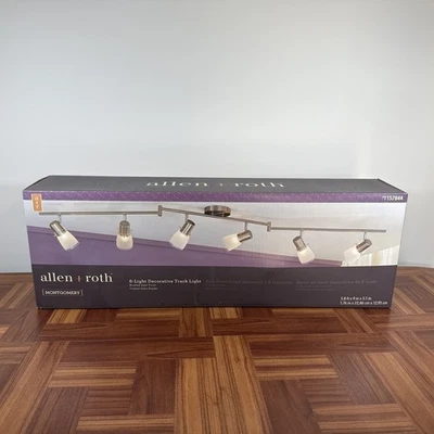 allen + roth 5.8 ft x 9in x 5.1 in  6-Light Brushed Steel Track Bar Montgomery - Image 1 of 4